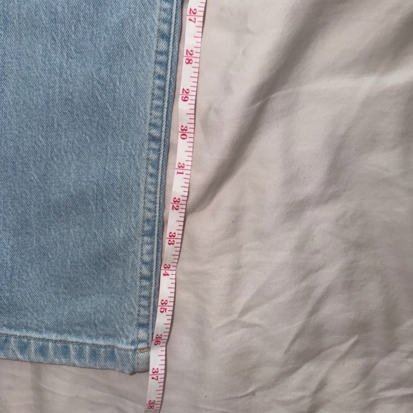 PrettyLittleThing Y2K High Rise Straight Leg Light Blue Jeans |Raw Hem| Size 4 - Picture 16 of 16